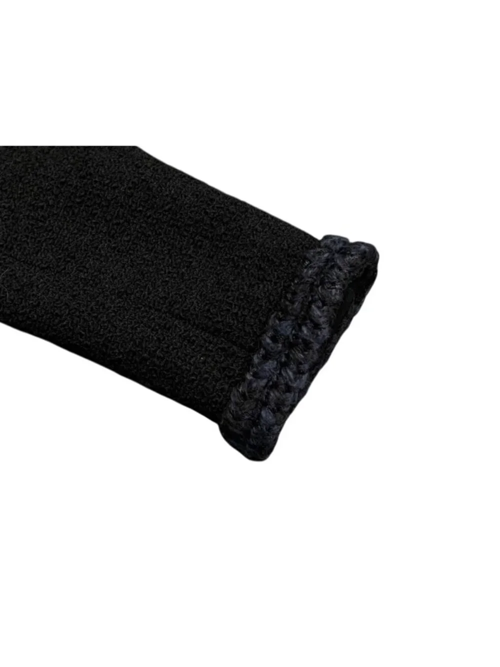 Chanel Tweed Jacket Sailor Color CC Logo Black White 36